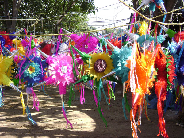 Piñatas on sale during Christmas.