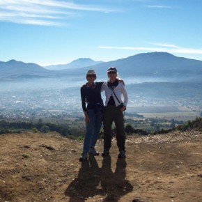 Hey! We did it! Nancy Seeley & Kirsten Johnson take a break to catch their breath atop Cerro del Estribo