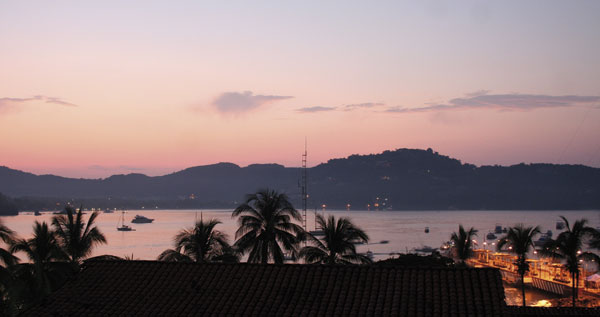 Zihuatanejo bay in the evening