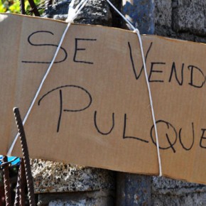 The type of sign you might see where pulque is sold