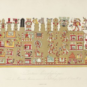 Section of the Vienna Codex, Unknown. Hand-colored etching and aquatint. Alexander von Humboldt, Vues des Cordilleres, et monumens des peuples indigenes de l’Amerique (Paris, 1810)
