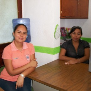 India Campo Vejar and Petry Paredes Ramos are waiting to help you get your Mexican driver's license at the police station in Zihautanejo.